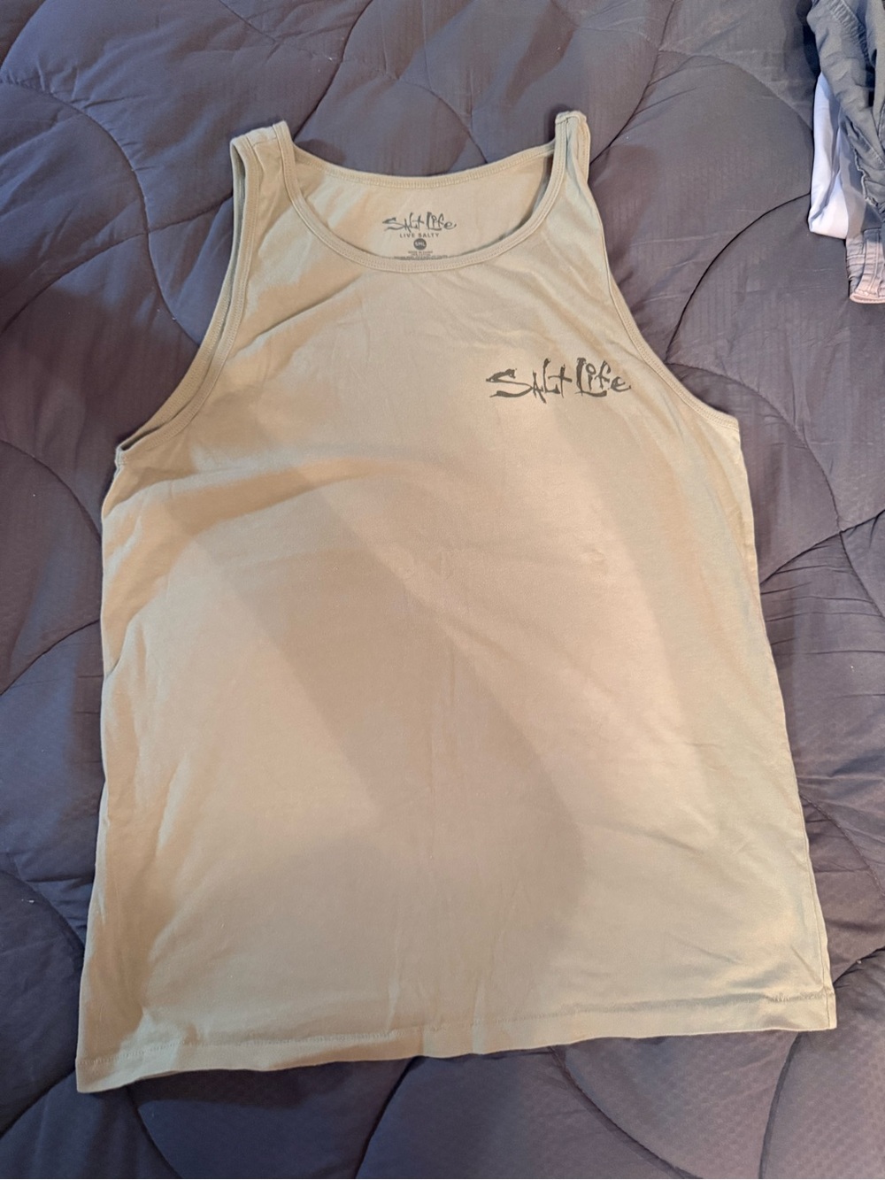 Salt Life Men's Tank Top in Light Tan with Logo